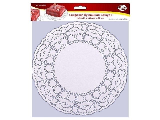 Салфетка бумажная Ажур  набор 25 шт 8-130